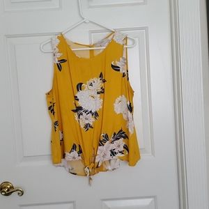 Loft tie front sleeveless blouse